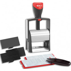 COLOP Timbre personnalisable 2400&#47;2 pour 6 lignes de texte. 1 plaque + 2 polices de caractères (3 &amp; 4 mm)