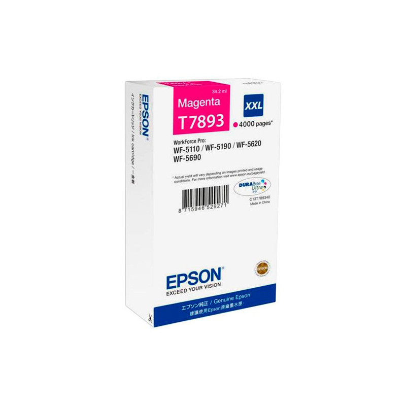 EPSON Cartouche Jet d'Encre Magenta XXL (4 000 p) WF-5xxx - C13T789340