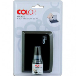 COLOP Set composé d&#39;une cassette d&#39;encrage Micro 2 : 7 x 11 cm + 1 flacon d&#39;encre 25ml. Encre noire