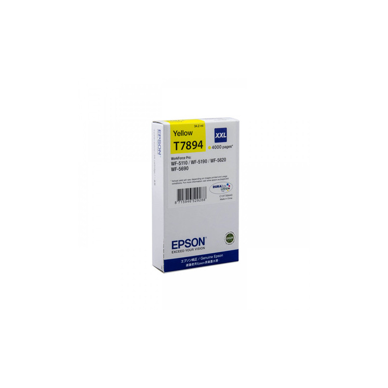 EPSON Cartouche Jet d'Encre Jaune XXL (4 000 p) WF-5xxx - C13T789440