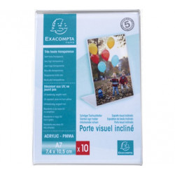 EXACOMPTA Lot de 10 porte-étiquettes vertical format A7 Cristal 87058HD