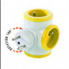 WATT &amp; CO Multiprise triplite WattBall, 2 prises 16A+1 prise 6A+1 USB 2,1A Jaune
