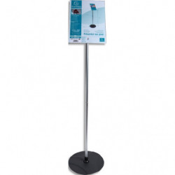EXACOMPTA Présentoir sur pied en aluminium, porte-visuel format A4 vertical réglable à 180&deg;