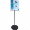 EXACOMPTA Présentoir sur pied en aluminium, porte-visuel format A3 vertical réglable à 180&deg;