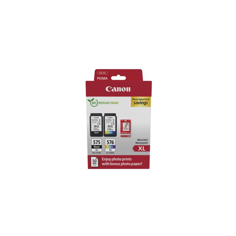 CANON Pack 2 Cartouches jet d'encre Noir XL + Couleur XL PG-575XL / CL-576XL