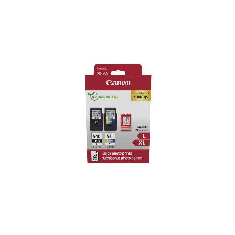 CANON Multipack 2 cartouches Jet d'encre N° 540 + 541 / 5224B012 Noir + Couleur - Format XL