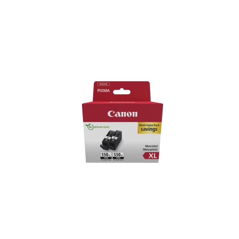 CANON Twin pack 2 cartouches Jet d'encre N&deg; 550 / 6431B010 - Noir + Noir - Format XL Alarmé