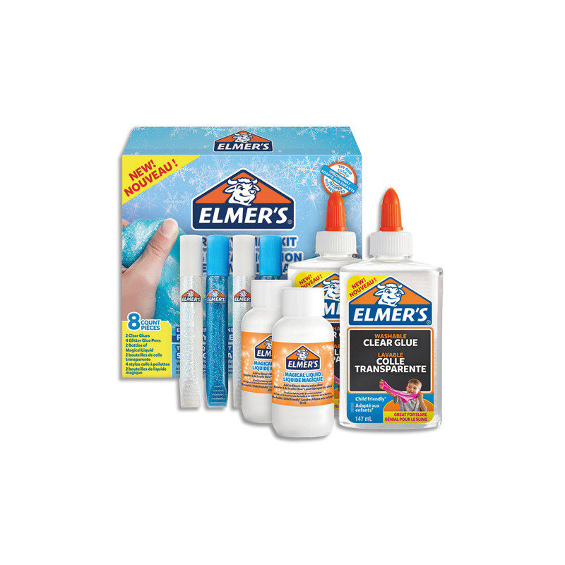 ELMERS &#39;&#39;FROSTY&#39;&#39; Kit &#39;&#39;tout en un&#39;&#39; Slime pour slime givré, colle transparente, stylos Slime Gi