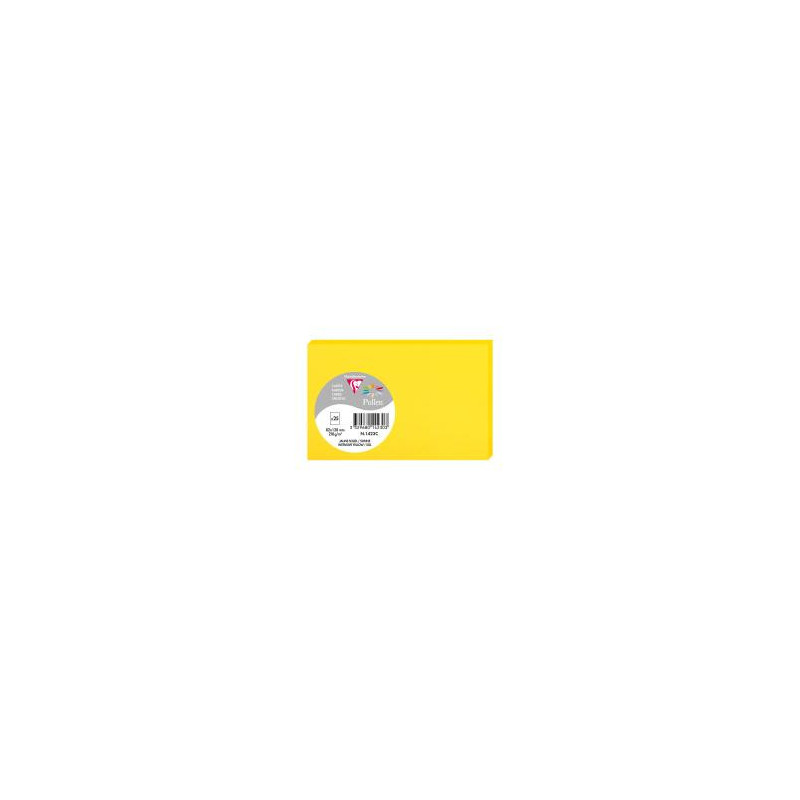 CLAIREFONTAINE Paquet de 25 cartes 210g POLLEN 8,2x12,8cm. Coloris Jaune soleil