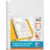 OXFORD Sachet de 10 pochettes perforées A4 PP transparent lisse 7&#47;100. Ouverture en coin toute hauteur