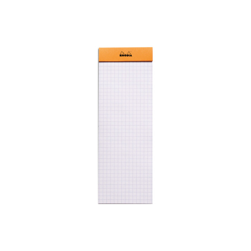 RHODIA Bloc de direction couverture Orange 80 feuilles (160 pages) format N8 7,4x21 réglure 5x5
