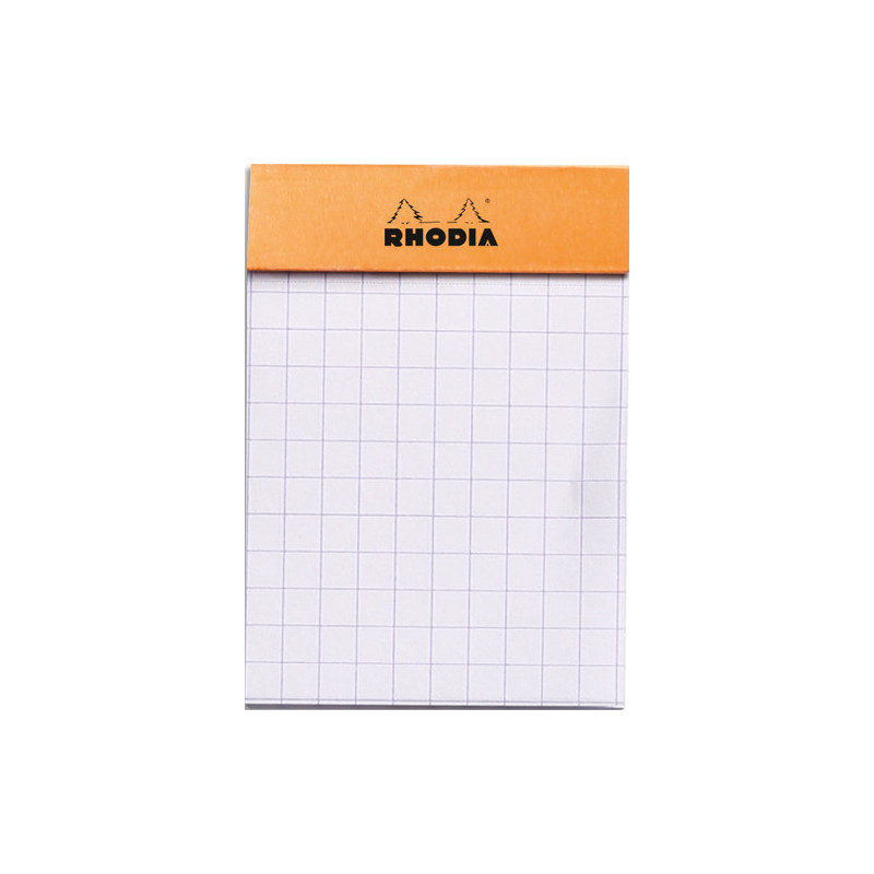 RHODIA Bloc de direction couverture Orange 80 feuilles (160 pages) format N10 5,2x7,5 réglure 5x5