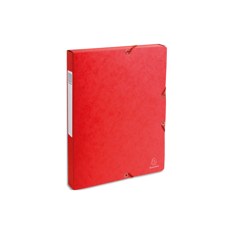 EXACOMPTA Boîte de classement EXABOX en carte lustrée 7/10e. Dos de 2,5 cm. Coloris Rouge