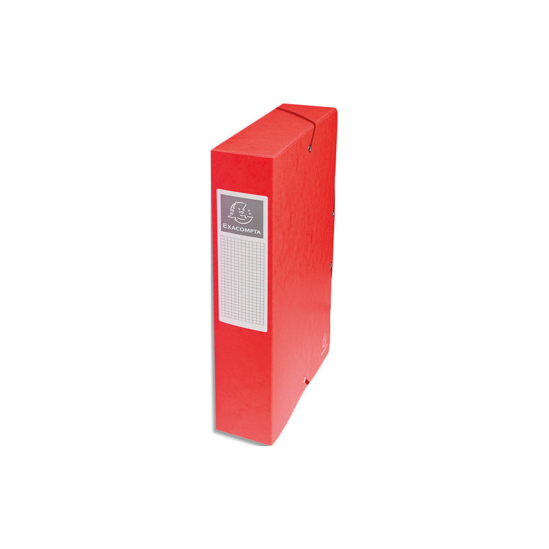 EXACOMPTA Boîte de classement EXABOX en carte lustrée 7/10e. Dos de 6 cm. Coloris Rouge