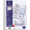 EXACOMPTA Sachet de 10 pochettes perforées cartes de visite en PP 11&#47;100e. Format A4. Perforation 11 trou