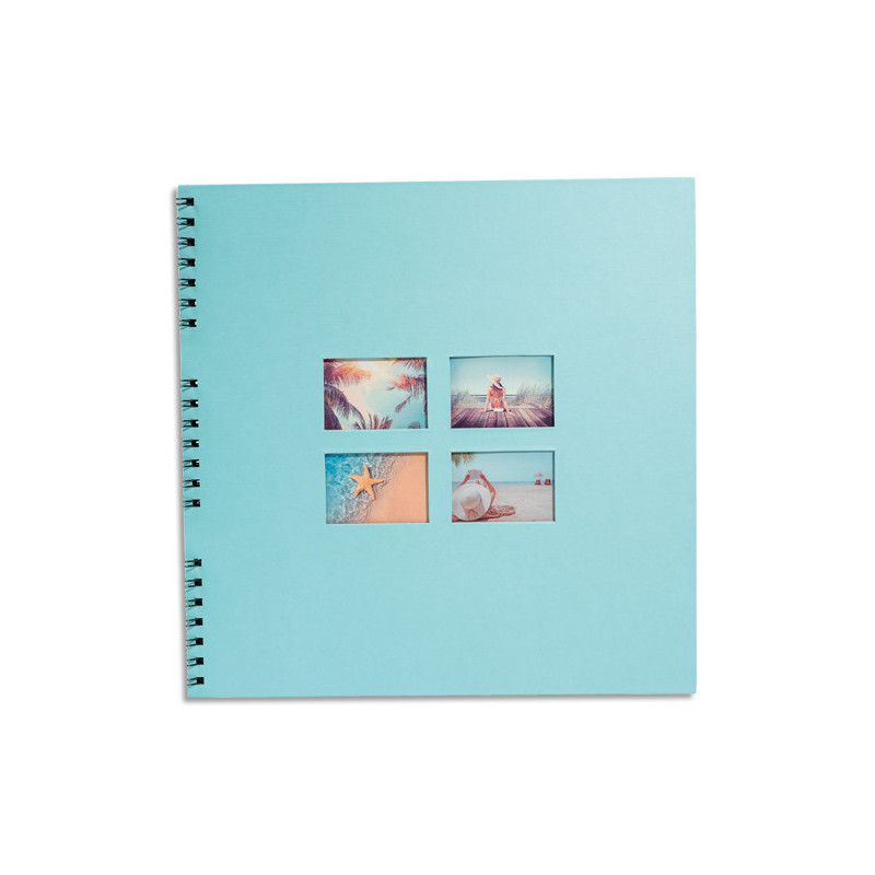 EXACOMPTA Album photos à spirales MILANO. Capacité 360 photos, pages Noires. 32x32 cm, coloris Vert Turqu