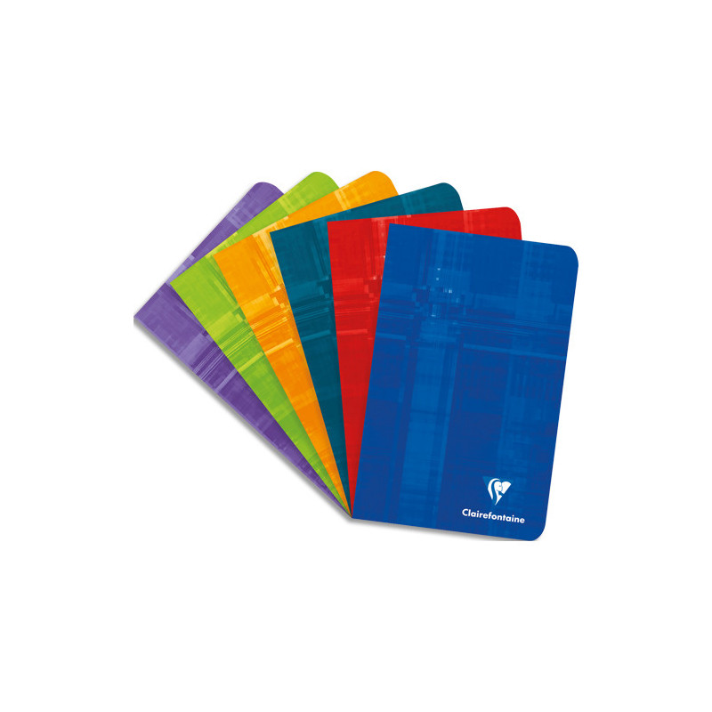 CLAIREFONTAINE Carnet piqure 96 pages 11x17cm 5x5. Couverture carte assortie