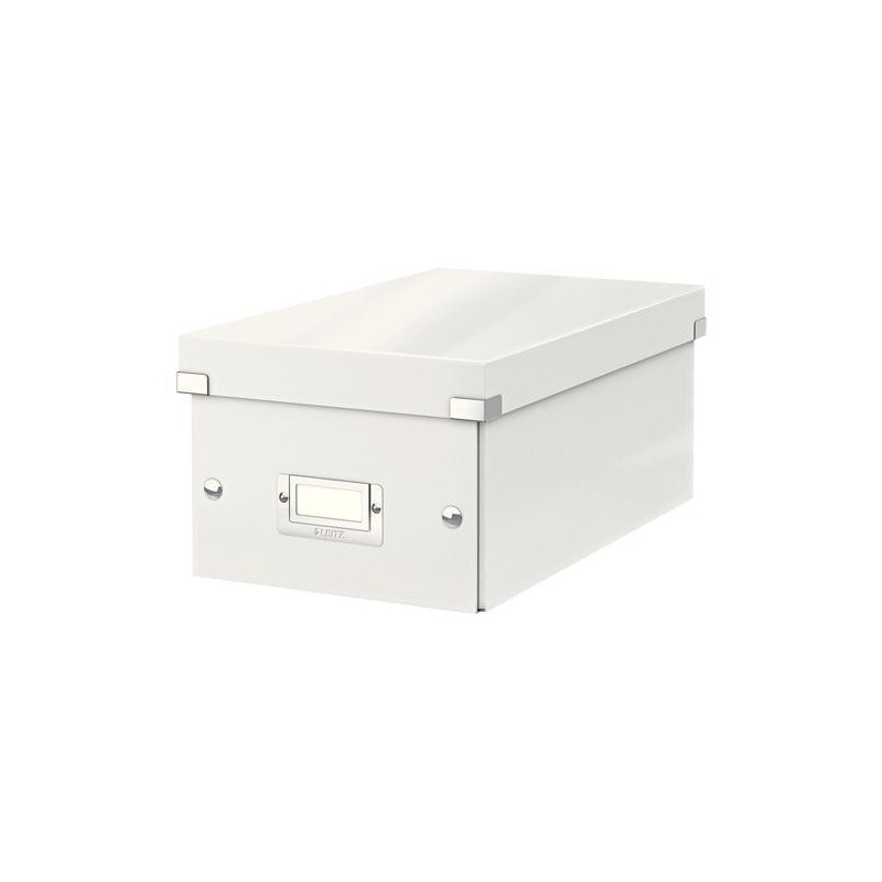 LEITZ Boîte de rangement DVD Click&Store Office Blanc - contenance de 30 boîtes standard ou 60 slim