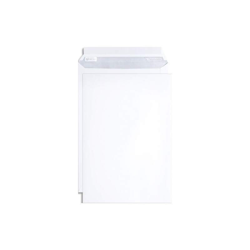 CLAIREFONTAINE Boite de 250 pochettes auto-adhésives vélin blanc 90g format C4 229x324mm