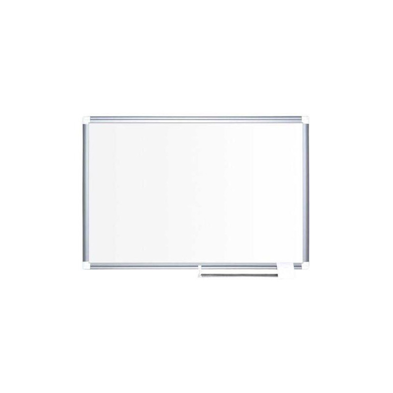 BI-OFFICE Tableau blanc magnétique émaillé, cadre en alu, porte-marqueur coulissant 90x60 cm CR0601830