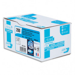 GPV Boîte de 200 enveloppes DL 110x220mm fenêtre 45x100mm 100g Blanches auto-adhésives PEFC