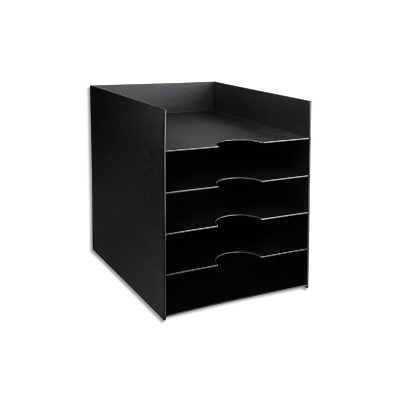 PAPERFLOW Bloc à 5 Cases Pour le classement des documents A4 ou 24x32 cm,H.31,8 x P.32,5 x L.25,8, Noir