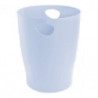 EXACOMPTA Corbeille à papier ECOBIN AQUAREL 15L en polypropylène. Dim (&Oslash; x H) : 26 x 33,5 cm. Bleu pastel