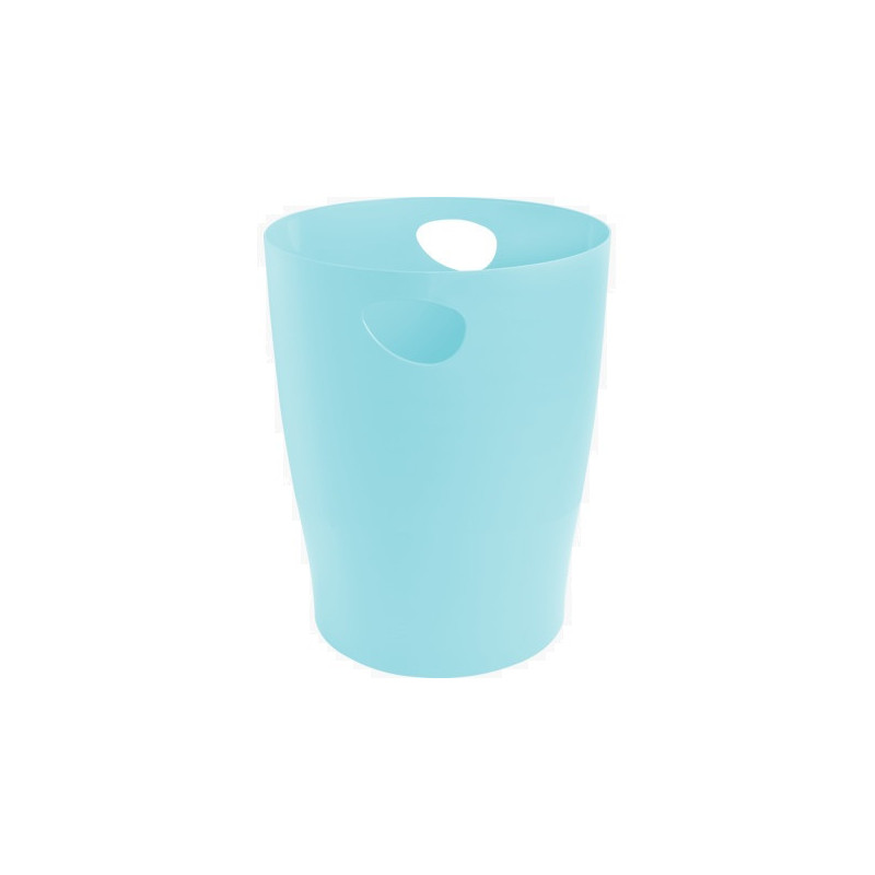 EXACOMPTA Corbeille à papier ECOBIN AQUAREL 15L en polypropylène. Dim (&Oslash; x H) : 26 x 33,5 cm. Vert pastel