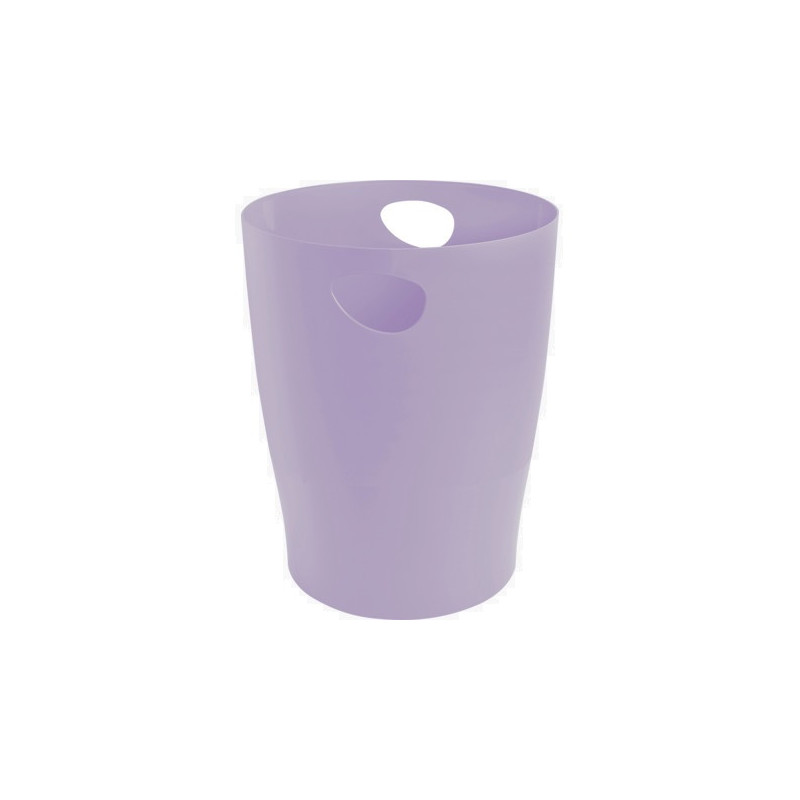 EXACOMPTA Corbeille à papier ECOBIN AQUAREL 15L en polypropylène. Dim (&Oslash; x H) : 26 x 33,5 cm. Mauve