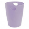 EXACOMPTA Corbeille à papier ECOBIN AQUAREL 15L en polypropylène. Dim (&Oslash; x H) : 26 x 33,5 cm. Mauve