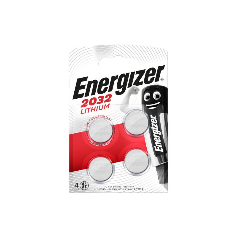 ENERGIZER Blister de 4 piles bouton lithium CR2032