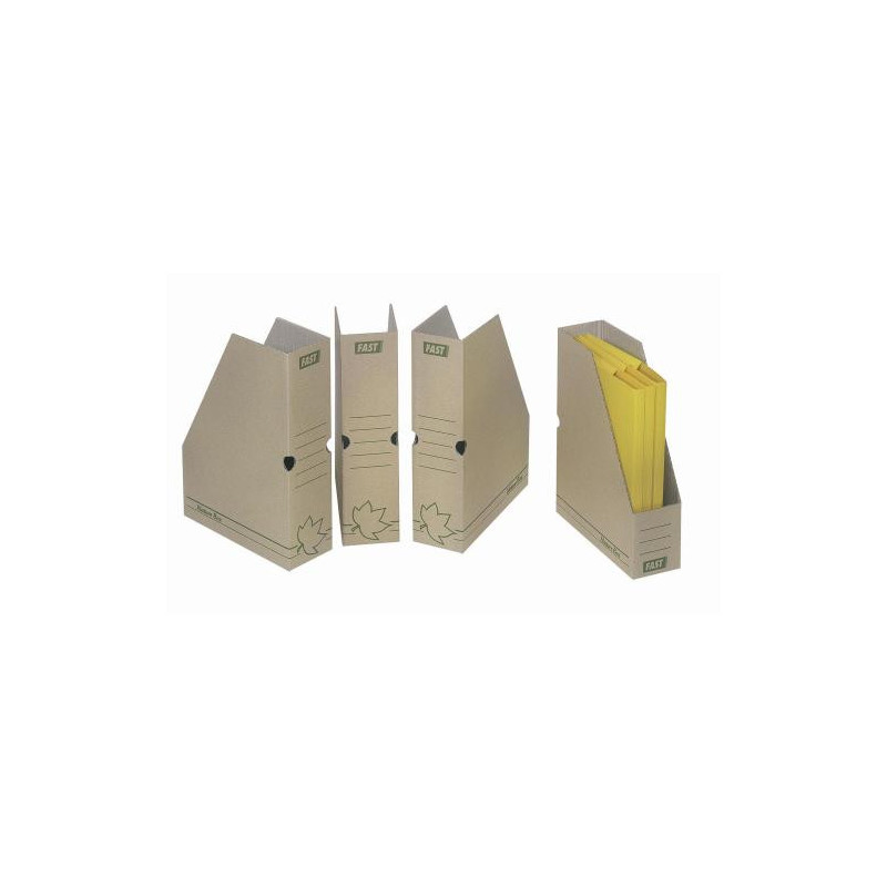 FAST Lot 10 Porte-revues Natural Line carton kraft 100% recyclé&#47;recyclable. Format 33x25cm. Coloris kraft