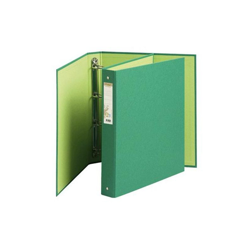 EXACOMPTA Classeur 4 anneaux FOREVER dos 4cm en carte recyclé 18&#47;10e. Format A4. Coloris vert foncé