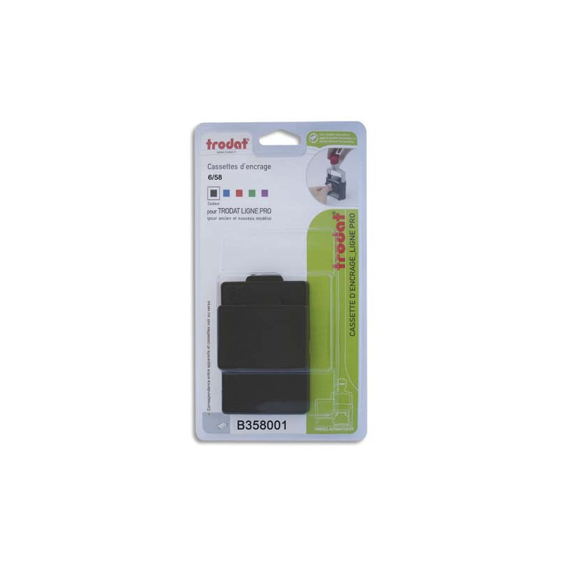 TRODAT Blister 3 recharges 6/58 pour appareils 5208/5480. Noir
