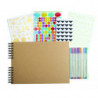 EXACOMPTA Kit de scrapbooking album 70 pages noires Scrap-Addict : Complet - Kraft brun 16802E