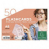 EXACOMPTA Sachet de 50 fiches BRISTOL FLASH OXFORD 2.0 perforé A6 lignées assortis