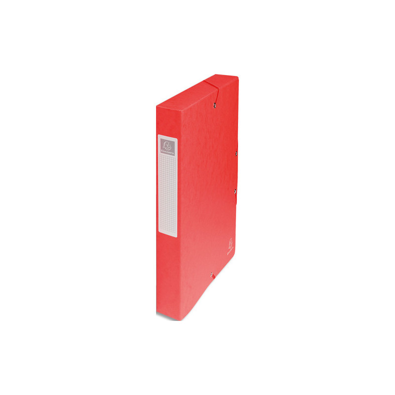 EXACOMPTA Boîte de classement EXABOX en carte lustrée 7/10e. Dos de 4 cm. Coloris Rouge