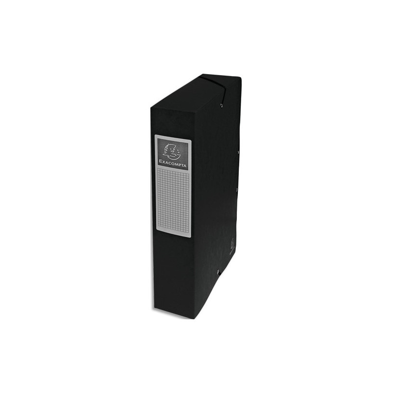 EXACOMPTA Boîte de classement EXABOX en carte lustrée 7/10e. Dos de 6 cm. Coloris Noir