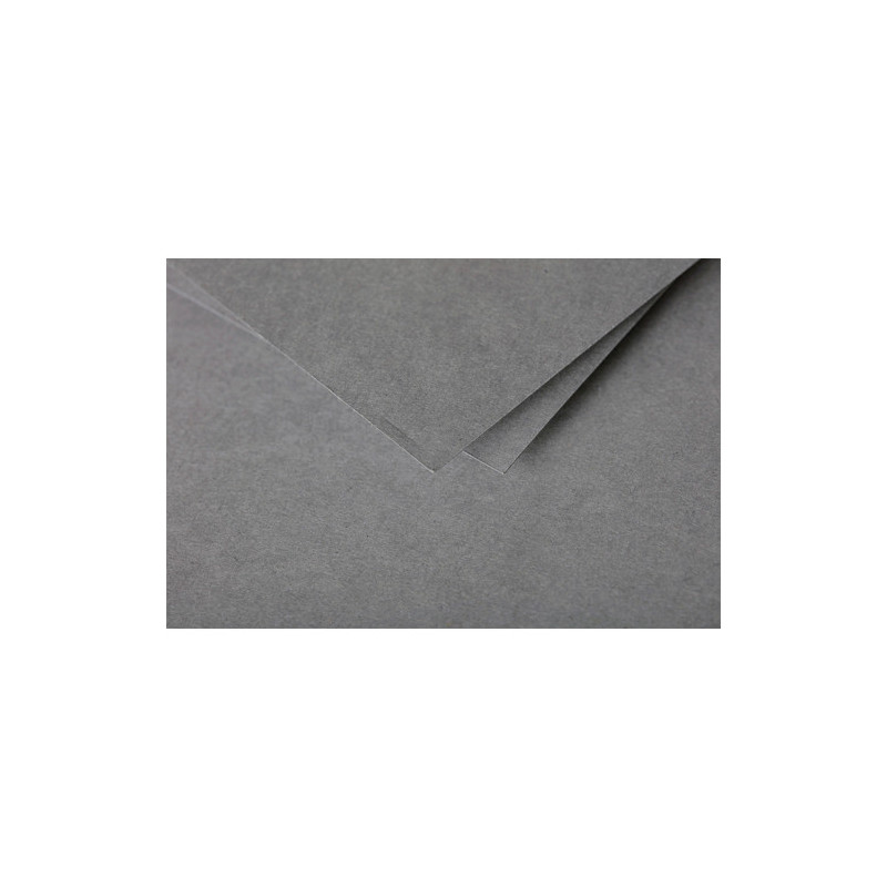 CLAIREFONTAINE Paquet de 25 cartes 210g POLLEN 8,2x12,8cm. Coloris Gris acier