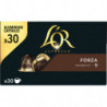 L&#39;OR Boîte de 30 dosettes de café moulu corsé 100% Arabica Espresso Forza
