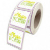 Etiquettes adhésives Plaisir d'Offrir (Motif fantaisie en 3 couleurs), 4x3,5cm - Rouleau de 5 96E041