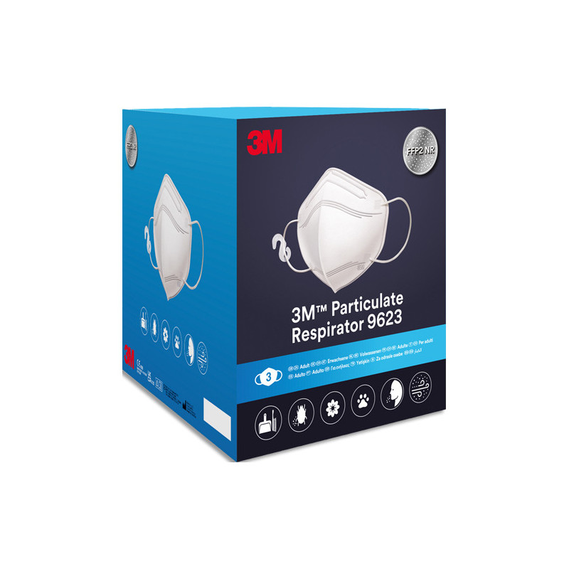 3M Masque 3M&trade; anti-particules 9623, boîte de 5 sachets de 3 masques 6301939
