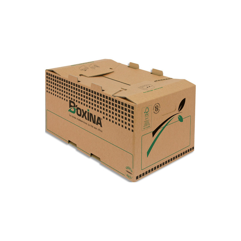 Caisse multi usages avec poignée - Double cannelure - 530x350x268mm BOXINA