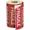 Rouleau de 1000 étiquettes rouges - ''FRAGILE'' Blanc 120 x 50 mm ETFR