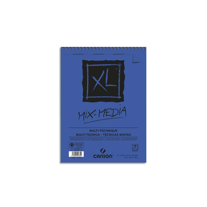 CANSON Album de 15 feuilles de papier dessin MIX MEDIA XL 300g A5