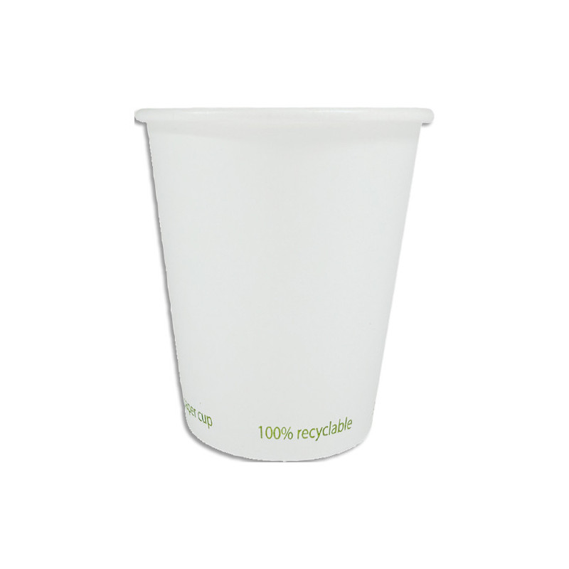 Sachet 100 gobelets carton 18-20 cl / 6-7oz Bio Sans Film Plastique 226100GOBBIO