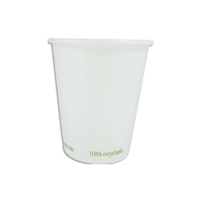 Sachet 50 gobelets 25 cl / 8oz Carton Bio Sans Film Plastique 23850GOBBIO