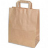 Colis 250 Sacs 26+14x30 cm avec poignées plates en papier kraft brun 80 g/m2 2614302501SACKR80