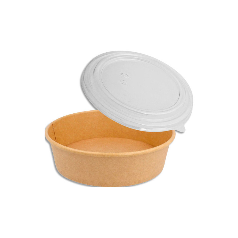 Colis 300 Bols 550ml + 300 Couvercles (carton kraft brun + PET) 22550506BOLC