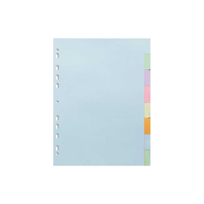 EXACOMPTA Jeu d&#39;intercalaires 8 positions en carte recyclée pastel FOREVER 170g.